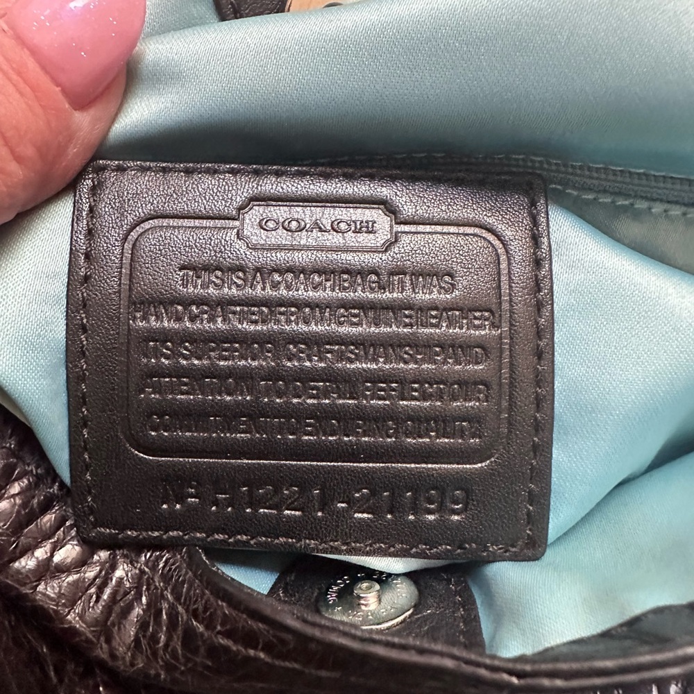 Coach Black Shoulder Bag with Silver Chain - Picture 12 of 16